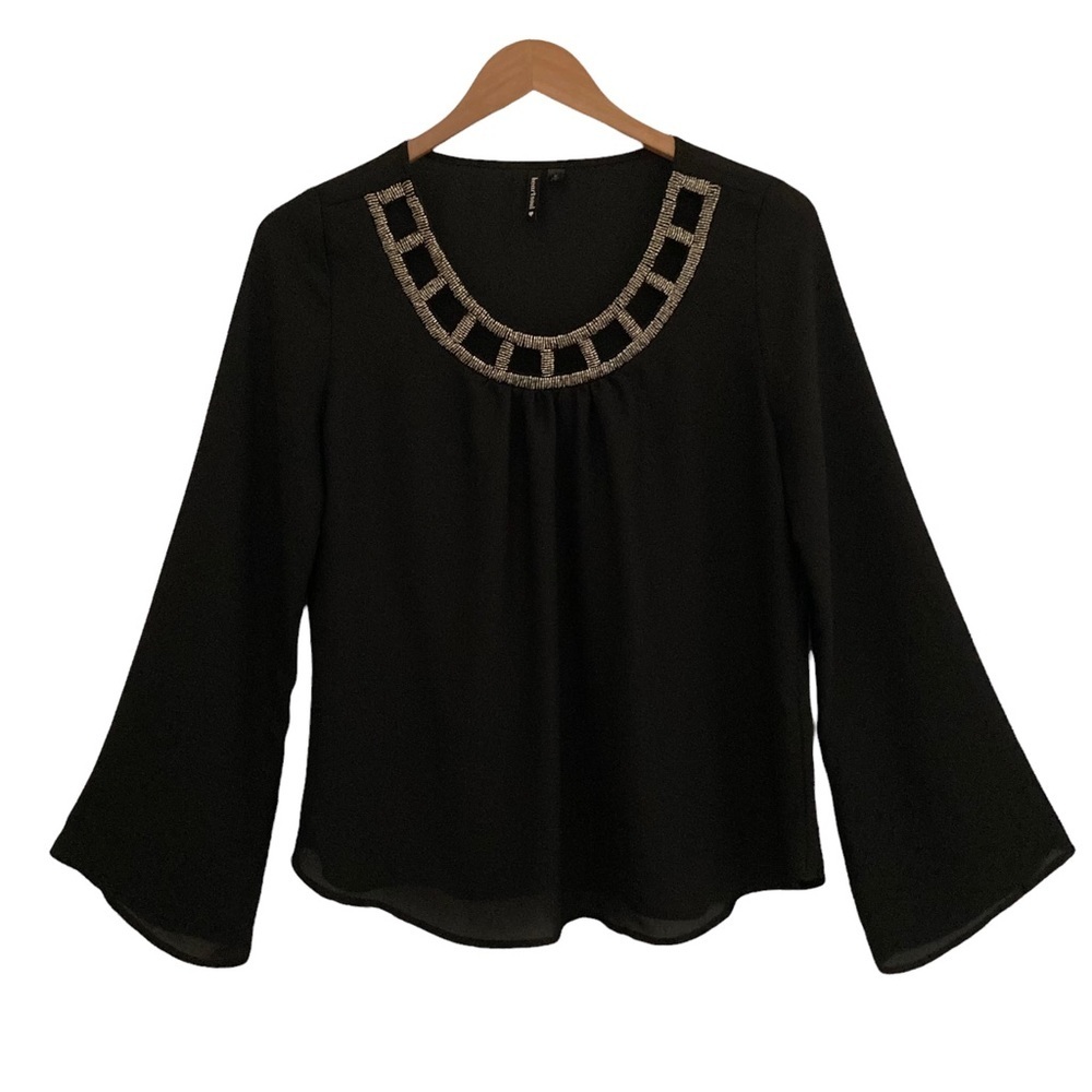 HeartSoul Semi-Sheer Long Sleeve Top M
